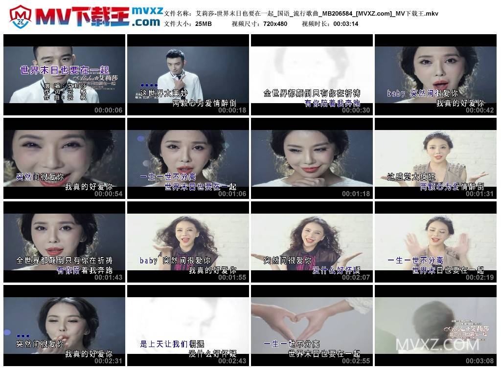 艾莉莎-世界末日也要在一起_国语_流行歌曲_MB206584